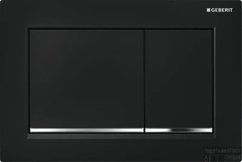 Geberit Omega 30 Bedieningsplaat 2-knops Front/planchetbediening Zwart-chroom-zwart Hete Deal