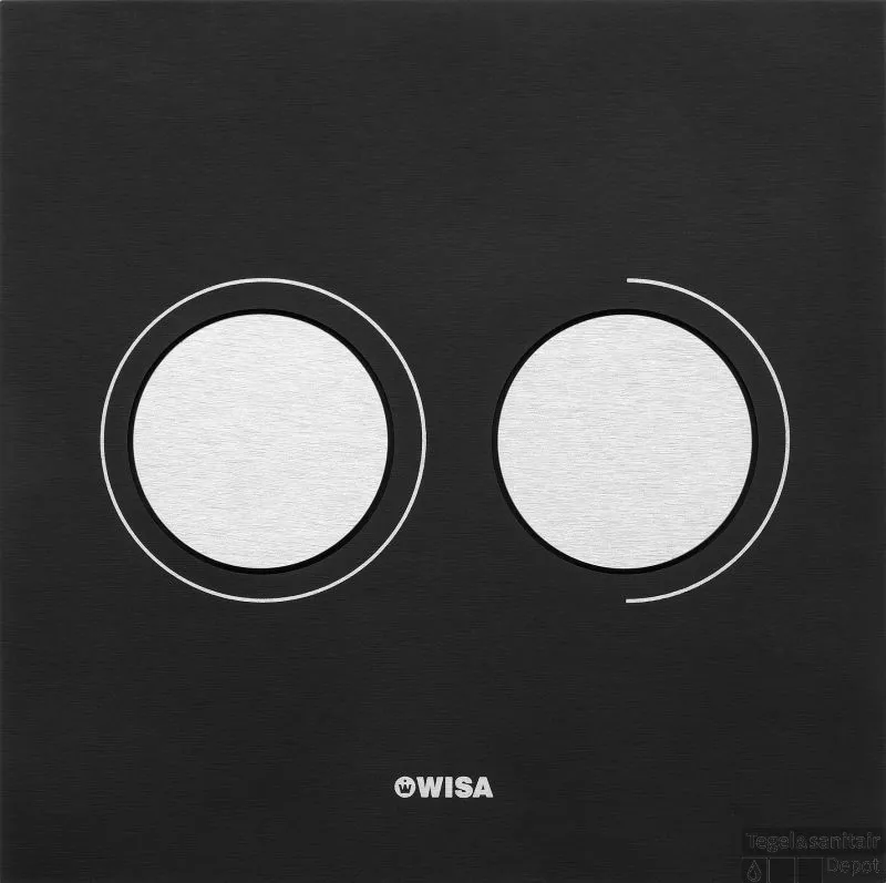 Wisa Luga Luga Aluminium Bedieningsplaat Dualflush Zwart Op = Op