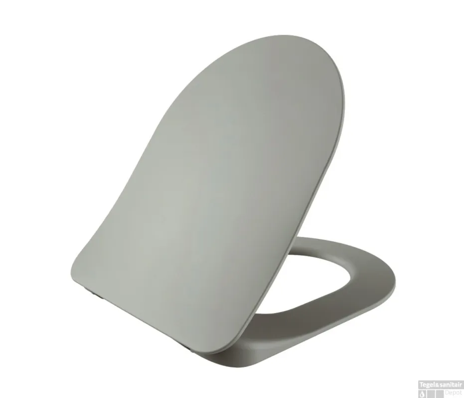 Beperkt Aanbod Toiletzitting BWS Met Inox Scharnieren Softclose Koel Grijs