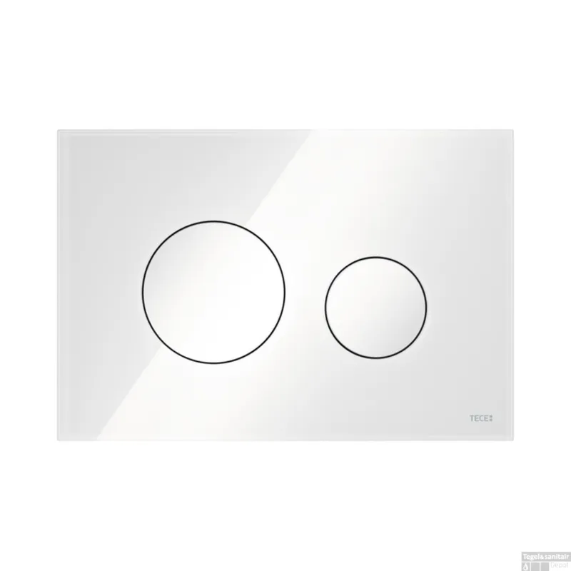 Bedieningsplaat TECE Loop Met Duospoeltechniek Glas Wit Met Glanzend Witte Toetsen Nieuw
