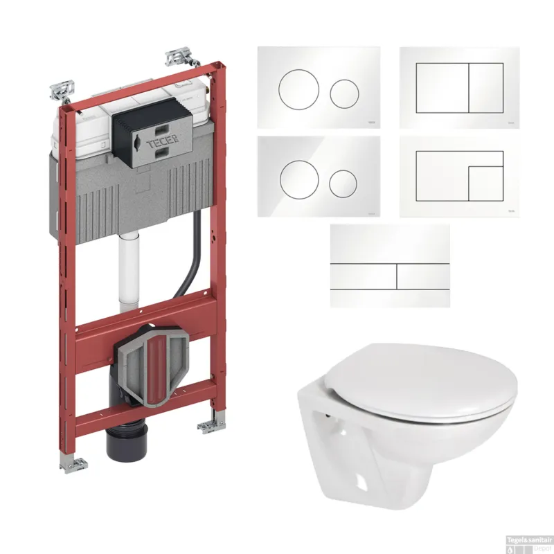 Finale Uitverkoop TECE Profil Toiletset set02 BWS Compact met TECE Drukplaat