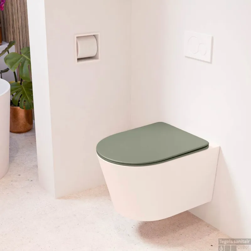 MONDIAZ LAVIE hangend toilet single fire rimless diepspoel Rosee, Toiletzitting met quick-release & softclose Army Finale Uitverkoop