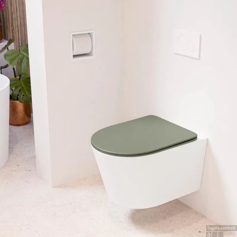 MONDIAZ LAVIE hangend toilet single fire rimless diepspoel Talc, Toiletzitting met quick-release & softclose Army Fabrieksprijs