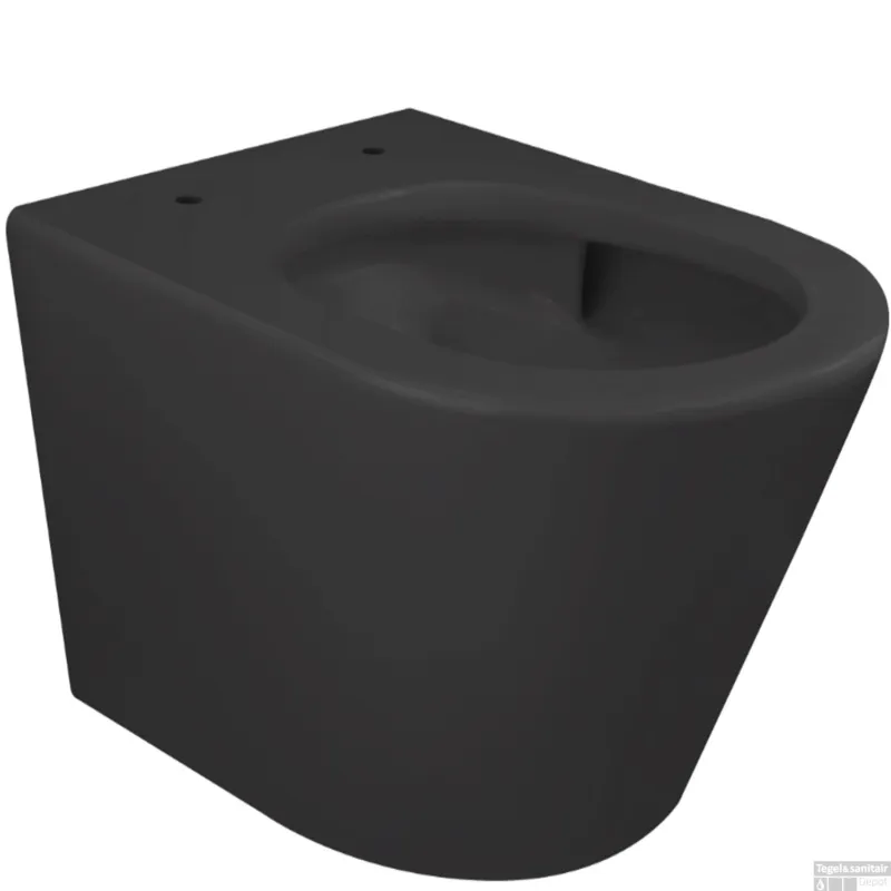 Seizoensaanbieding Wandcloset BWS Astev Rimless Tornado Flush Mat Zwart