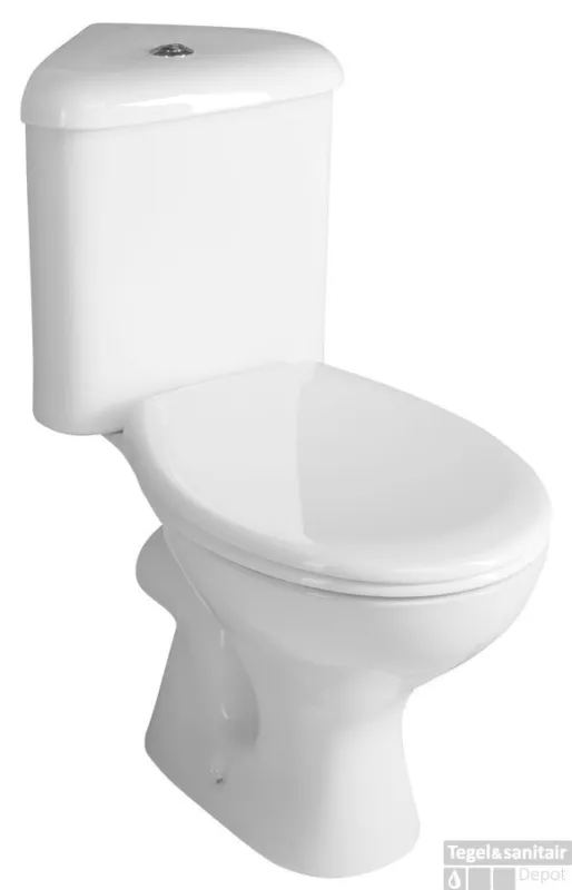 Laatste Versie BWS Clifton Hoektoilet Glans Wit PK/SK