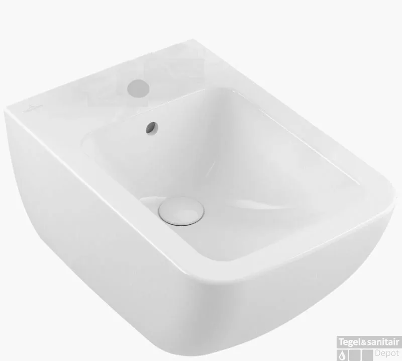 Alleen Vandaag Villeroy & Boch Venticello Wandbidet 37x56 Cm. 1x Kraangat M/overloop Wit
