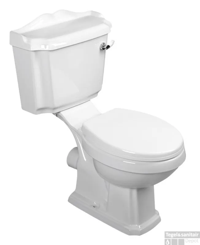 BWS Antik Aqualine Staand Toilet Glans Wit PK Betrouwbaar