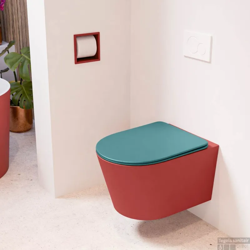 MONDIAZ LAVIE hangend toilet single fire rimless diepspoel Fire, Toiletzitting met quick-release & softclose Smag Express Levering