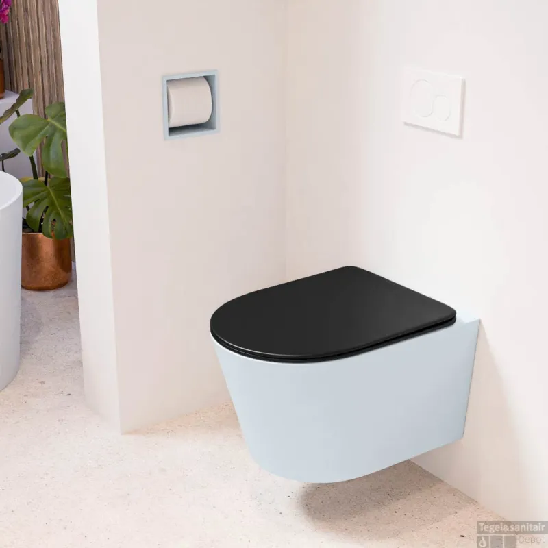 MONDIAZ LAVIE hangend toilet single fire rimless diepspoel Clay, Toiletzitting met quick-release & softclose Urban Koop Online