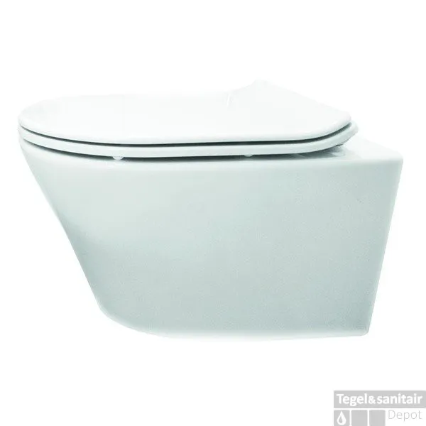 Seizoensaanbieding Wandcloset BWS Vicente Rimless Diepspoel met Flatline Zitting Mat Wit