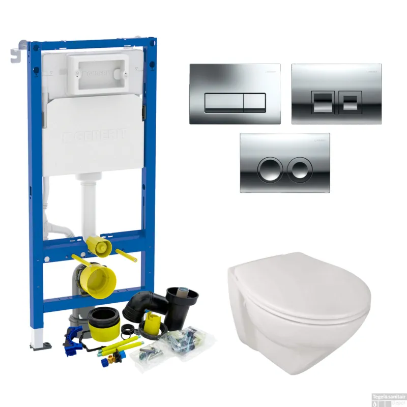 Geberit UP100 Toiletset set72 Sanindusa Plus met Delta Drukplaat Flitsaanbieding
