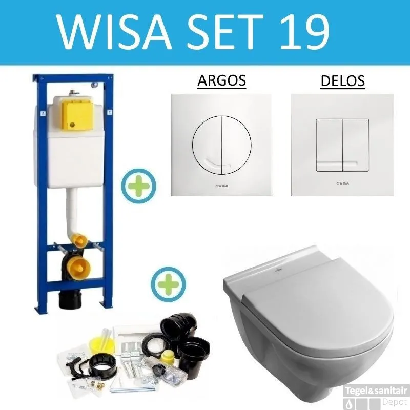 Wisa XS set19 Villeroy & Boch O.Novo met Argos/Delos drukplaat Actieprijs