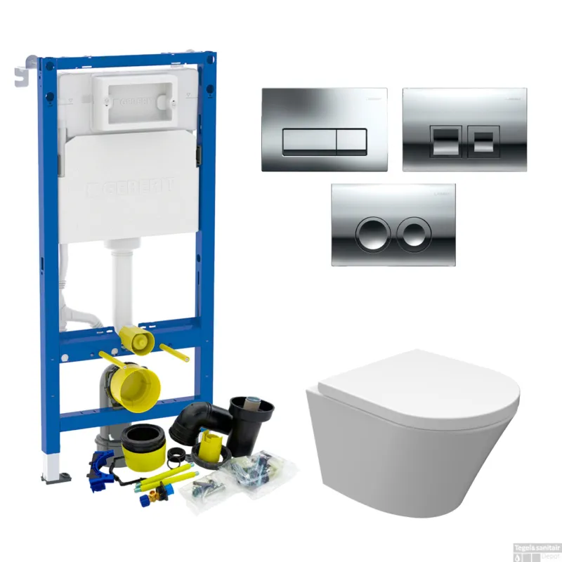 Betrouwbaar Geberit UP100 set18 Wiesbaden Vesta Junior Rimless 47 cm met Delta Drukplaat