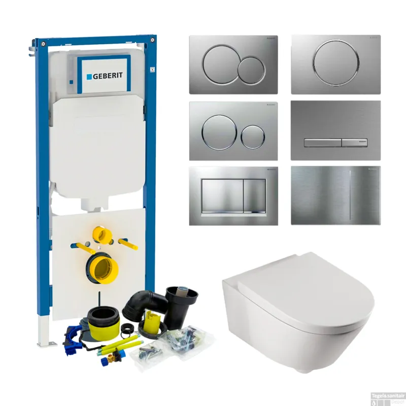 Geberit Sigma 8 (UP720) Toiletset set42 Boss & Wessing Metro 56cm Met Sigma Drukplaat Must-Have