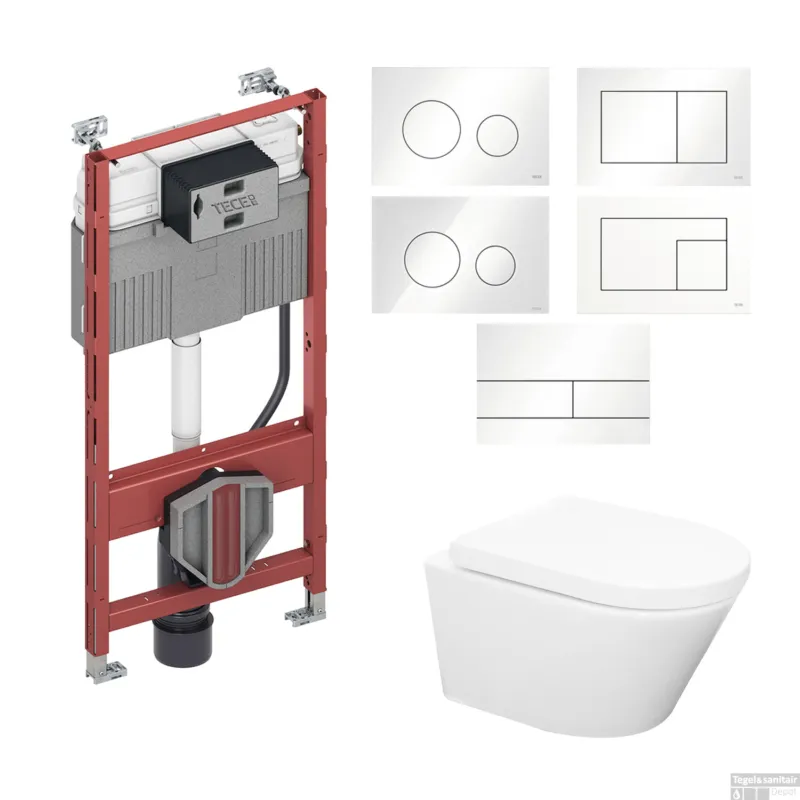 Dagaanbieding TECE Profil Toiletset set24 Wiesbaden Vesta Rimless met TECE Drukplaat