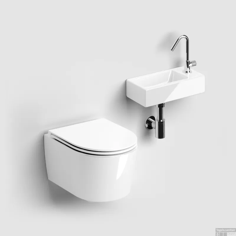Toilet met Fontein Clou InBe Glanzend Wit Op = Op