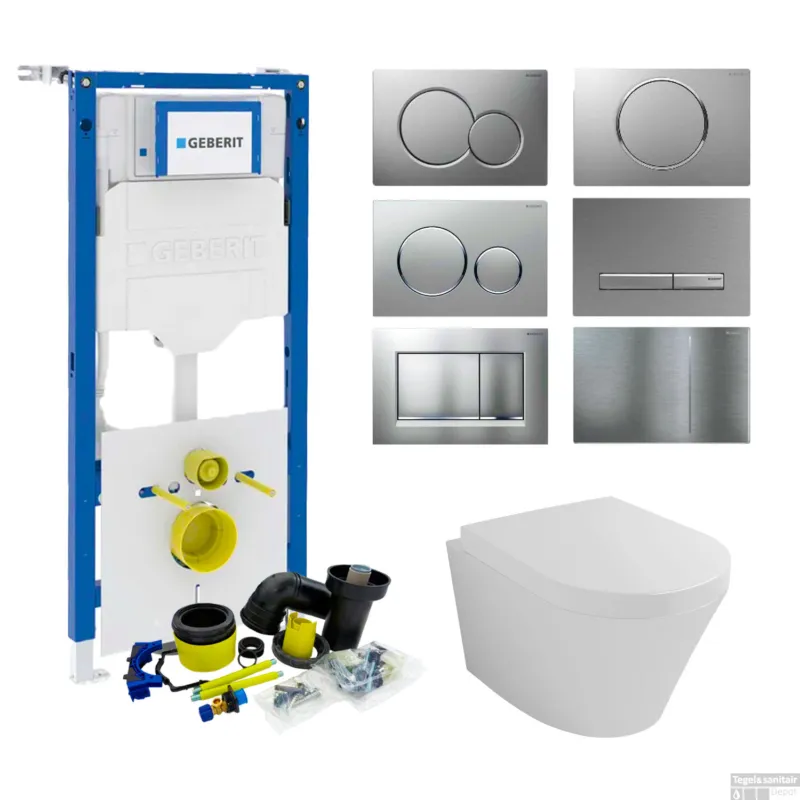 Korting Geberit UP320 Toiletset set12 Wiesbaden Vesta 52 cm met Sigma drukplaat