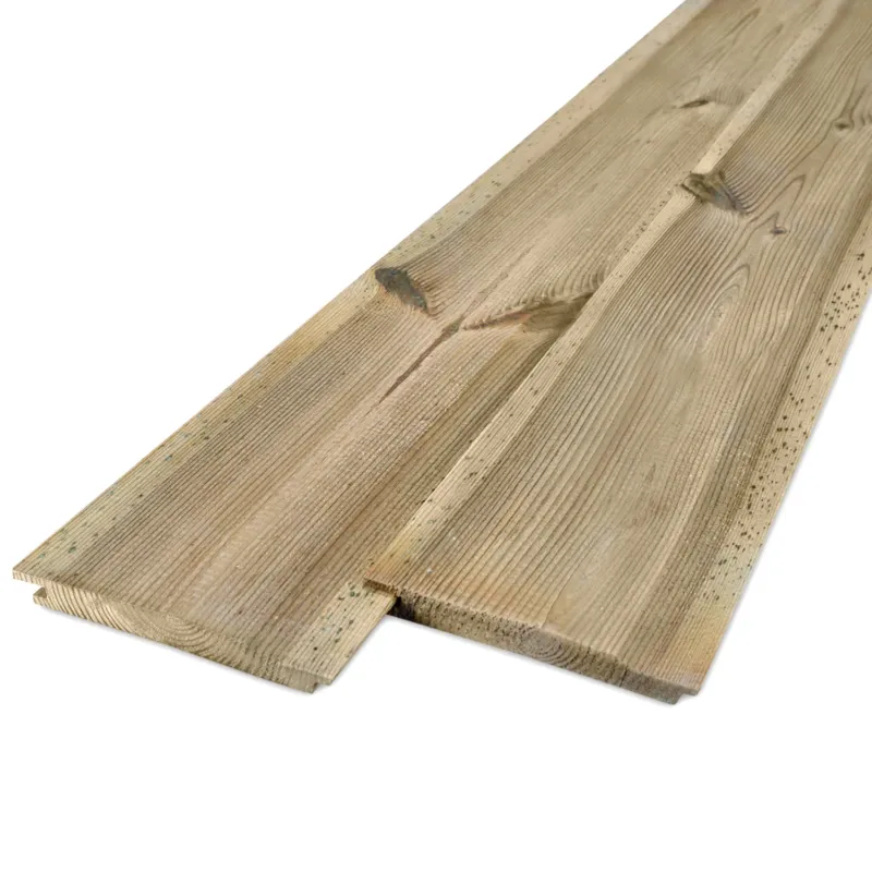 Actieprijs grenen - rabat - geimpregneerd Geïmpregneerd grenen overhangend rabat - 18x133 mm - geschaafd - OH rabatdeel - geïmpregneerd grenenhout KD 18-20% - Geïmpregneerd grenen overhangend rabat - 18x133 mm - geschaafd: 300 cm
