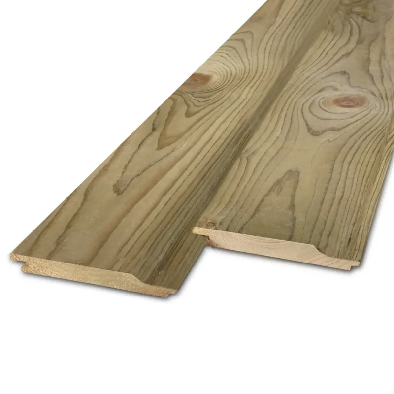 Exclusieve Aanbieding vuren - rabat - geimpregneerd Geïmpregneerd vuren overhangend rabat - 18x130 mm - geschaafd - OH rabatdeel - geïmpregneerd vurenhout KD 18-20% - Per bundel - 154 stuks - geïmpregneerd vuren overhangend rabat - 18x130 mm - geschaafd: 420 cm