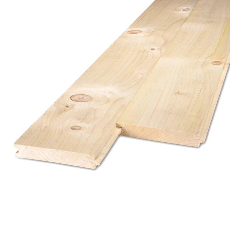 Weekendaanbieding vuren - rabat Vuren mes en groef plank - 18x115 mm - geschaafd - veer & groef rabat - vurenhout KD 18-20% - per bundel - 208 stuks - Vuren mes en groef plank - 18x115 mm - geschaafd: 480 cm