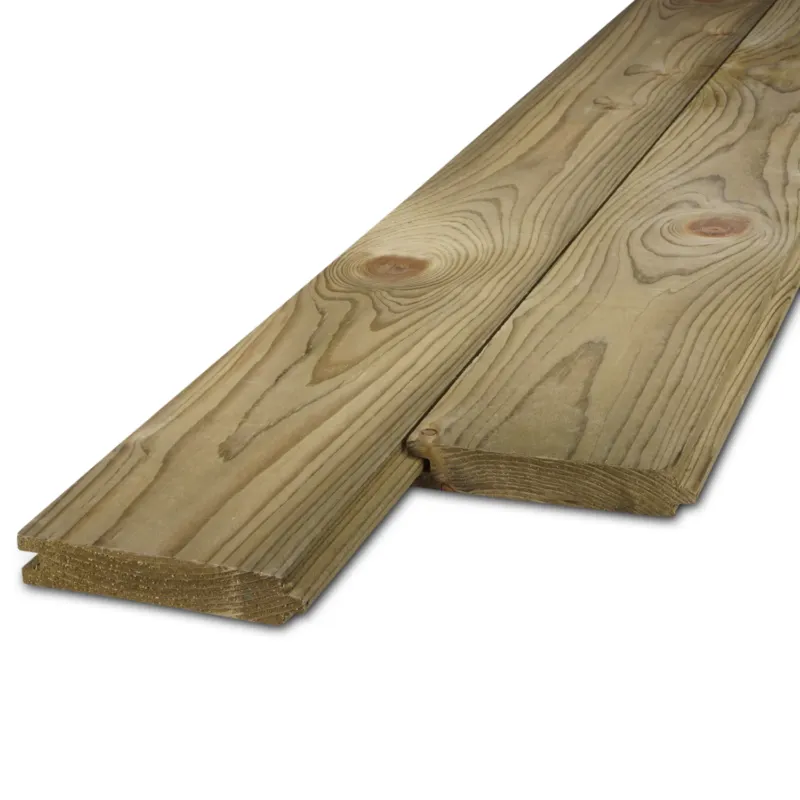 Speciale Aanbieding vuren - rabat - geimpregneerd Geïmpregneerd vuren mes en groef plank - 21x115 mm - geschaafd - veer & groef rabat - geïmpregneerd vurenhout KD 18-20% - per bundel - 156 stuks - Geïmpregneerd vuren mes en groef plank - 21x115 mm - geschaafd: 480 cm