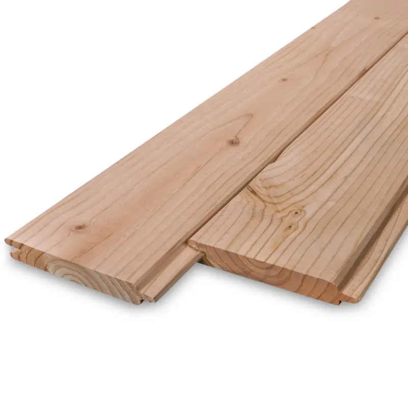 douglas - vellingdeel Douglas blokhutprofiel - 28x185 mm - geschaafd - blokhut plank - douglashout KD 18-20% - per bundel - 108 stuks - Douglas blokhutprofiel - 28x185 mm - geschaafd: 500 cm Aanbieding