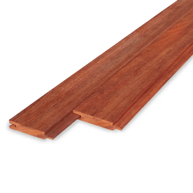 Aanbieding hardhout - vellingdeel Padoek vellingdeel - 21x83 mm - geschaafd - mes en groef plank - padouk hardhout AD 20-25% - Padouk vellingdeel - 21x83 mm - geschaafd: 240 cm