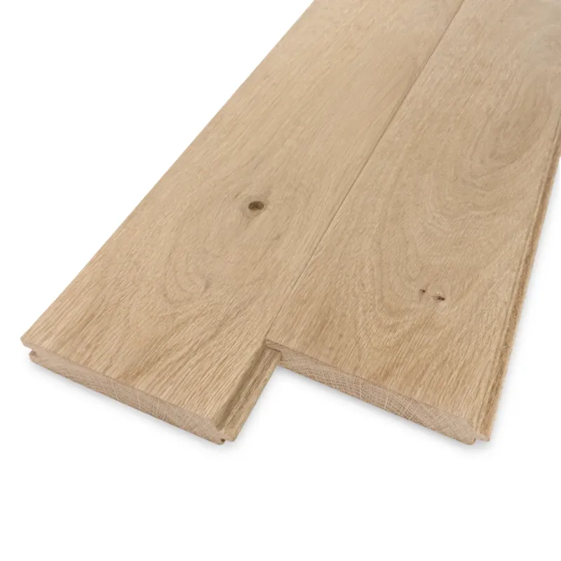 Direct Beschikbaar eiken - vellingdeel Eiken vellingdeel - 18x120 mm - geschaafd - mes en groef plank - eikenhout KD 18-20% - Per bundel - 75 stuks - Eiken vellingdeel - 18x120 mm - geschaafd: 400 cm