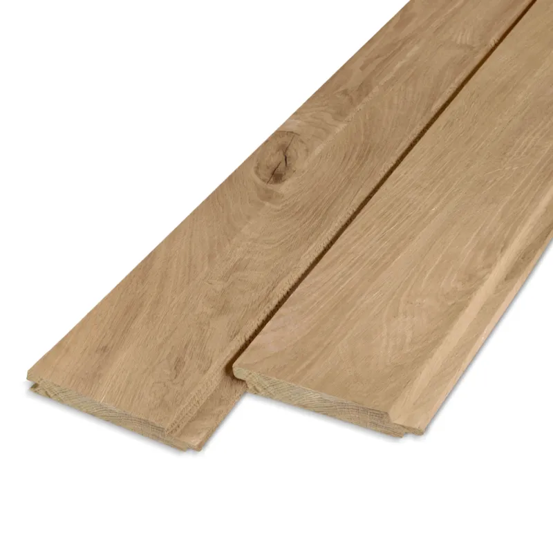 eiken - rabat - KD Eiken enkel blokprofiel (mes en groef) - 21x115 mm - geschaafd - blokprofiel (T&G) - eikenhout KD 8-12% - Eiken enkel blokprofiel (mes en groef ) - 21x115 mm - geschaafd: 280 cm Lage Prijs