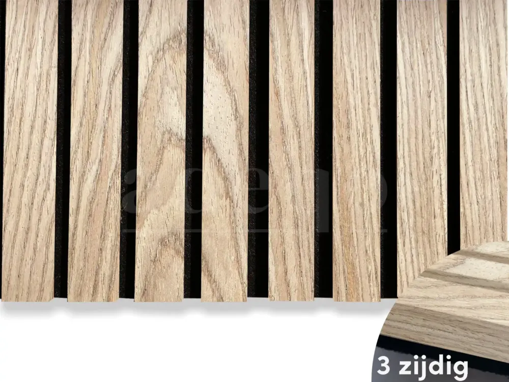 Nu Kopen Adeqo Akupanel - Rustiek Eiken hout 300 x 60 cm - 3 zijdig écht houtfineer - Akoestische Panelen