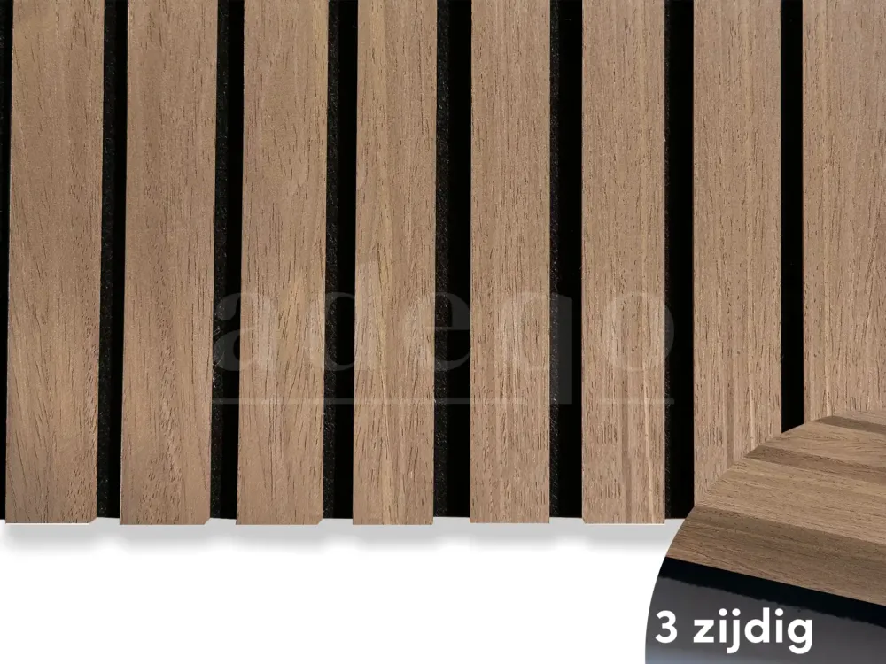 Nieuw Adeqo Akupanel - Klassiek Walnoot hout 300 x 60 cm - 3 zijdig écht houtfineer - Akoestische Panelen