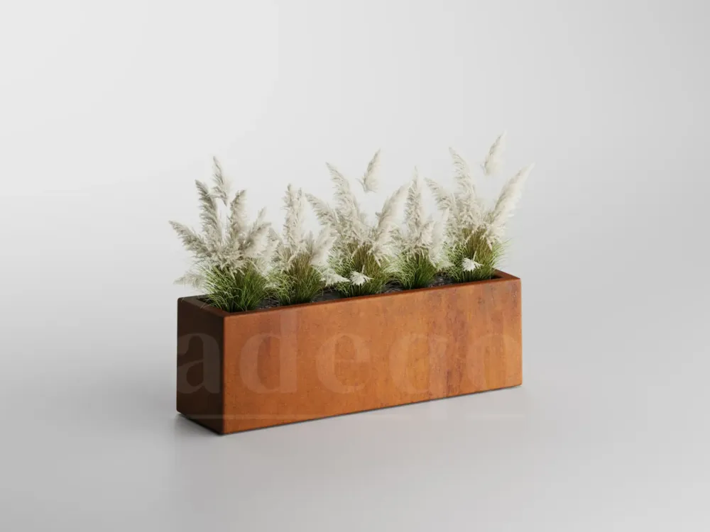 Meest Verkocht Adeqo cortenstaal plantenbak rechthoek 80 x 30 x 35 cm - Dikte 1,5mm - Met bodem