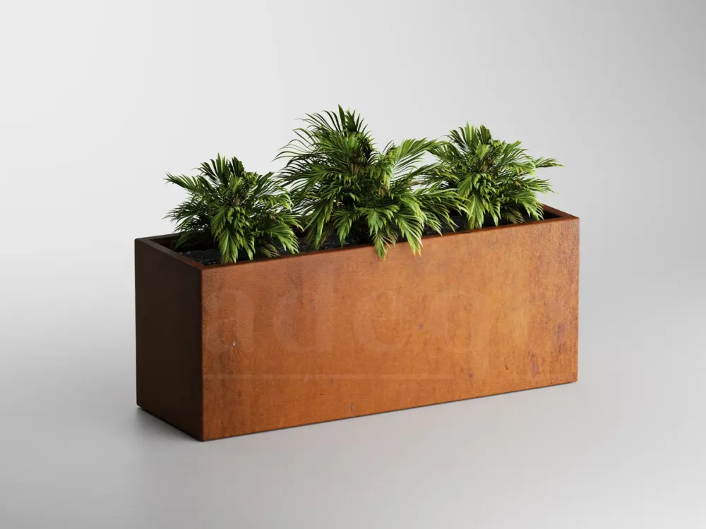 Adeqo cortenstaal plantenbak rechthoek 150 x 50 x 60 cm - Dikte 2mm - Met bodem Lage Kosten