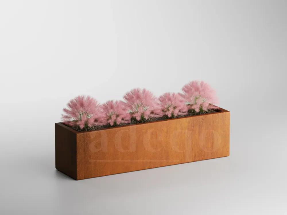 Nu Kopen Adeqo cortenstaal plantenbak rechthoek 150 x 40 x 40 cm - Dikte 2mm - Met bodem