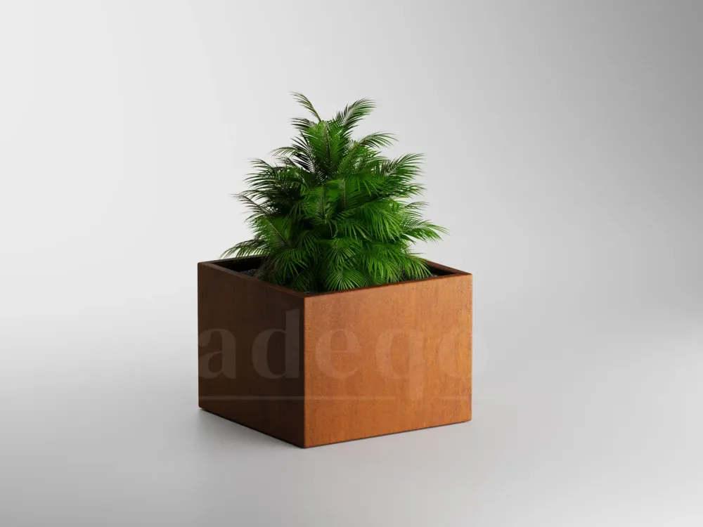 Lage Prijs Adeqo cortenstaal plantenbak vierkant 80 x 80 x 60 cm - Dikte 2mm - Met bodem