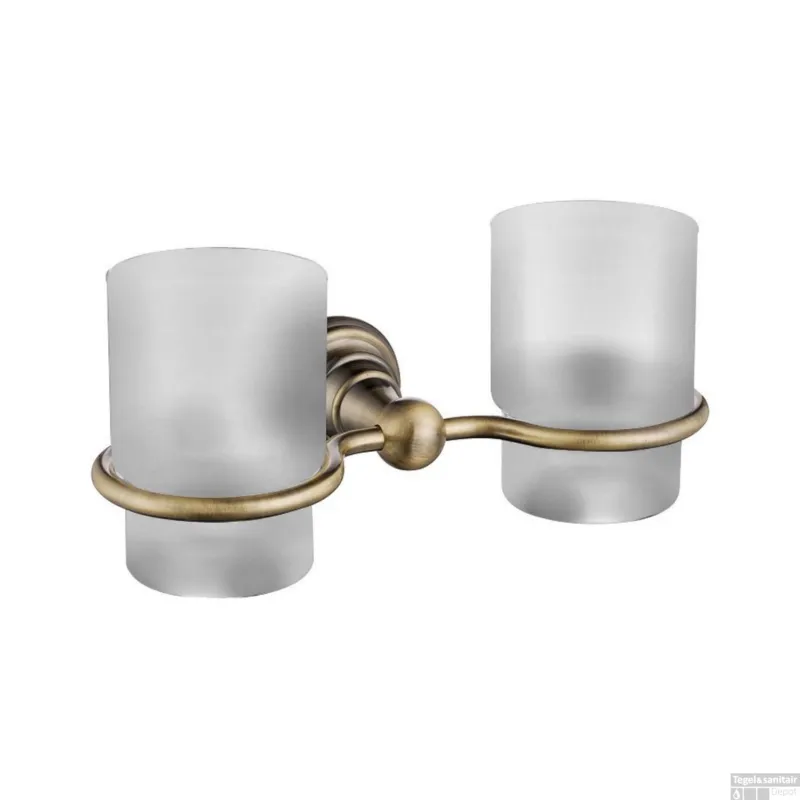 Dubbele Bekerhouder Sapho Diamond Hangend Brons / Melkglas Finale Uitverkoop