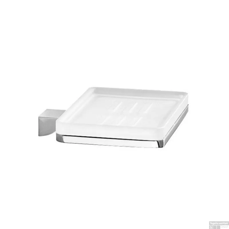 OP=OP Zeephouder Sapho Glamour Hangend 15x2.9 cm Chroom / Melkglas Laatste Kans