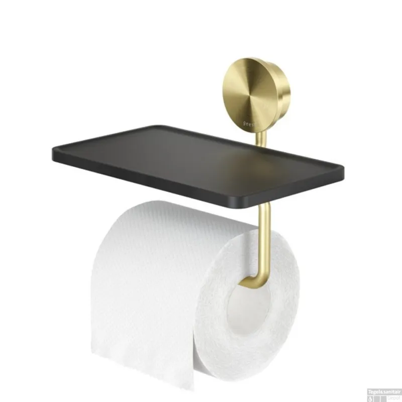 Toiletrolhouder met Planchet Geesa Opal Goud Geborsteld Laatste Versie