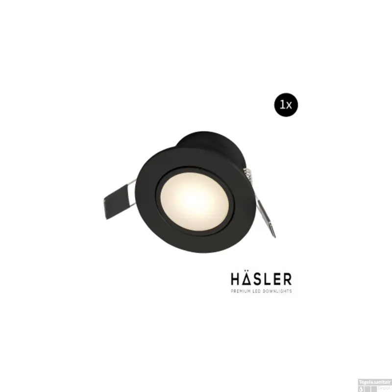 Flitsaanbieding Inbouwspot Häsler Zaragoza Incl. Fase Aansnijding Dimbaar 8.3 cm 4 Watt Warm Wit Mat Zwart Set 1x