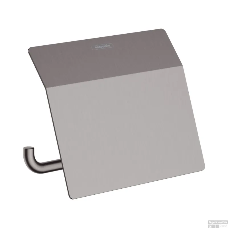 Goedkoop Toiletrolhouder Met Klep HansGrohe AddStoris Geborsteld Zwart Chroom