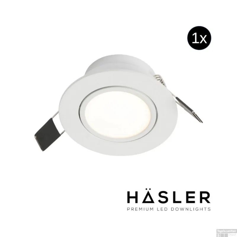 Inbouwspot Häsler Ancona Incl. Fase Aansnijding Dimbaar 8 cm 4 Watt Warm Wit RVS Set 1x Finale Uitverkoop