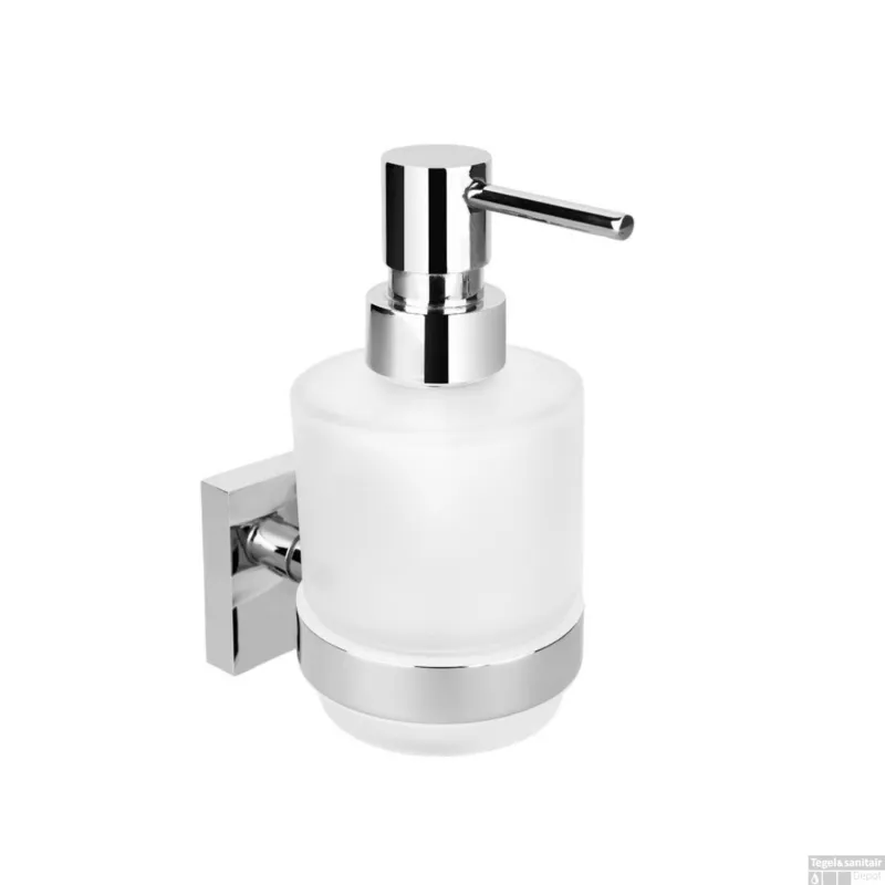 Dagaanbieding Zeepdispenser Sapho X-Square Hangend 200 ML Chroom / Melkglas