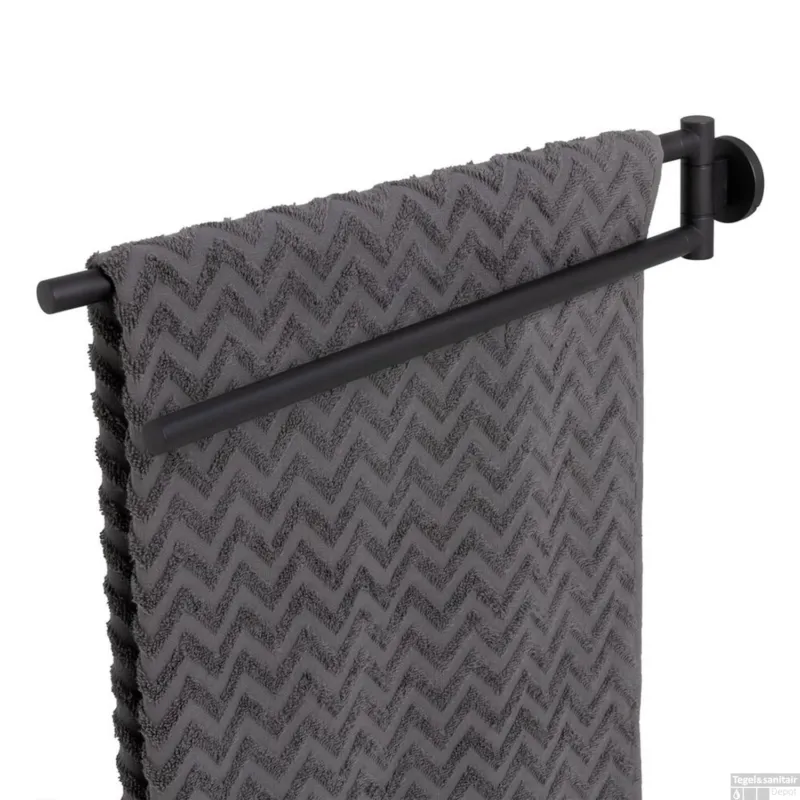 Lage Prijs Tiger Noon Handdoekenrek 2 armig Mat Zwart 5x8x45
