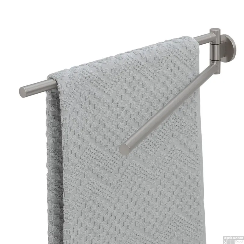 Hoge Kwaliteit Tiger Noon Handdoekenrek 2 Arming RVS Geborsteld 8x5x45 cm