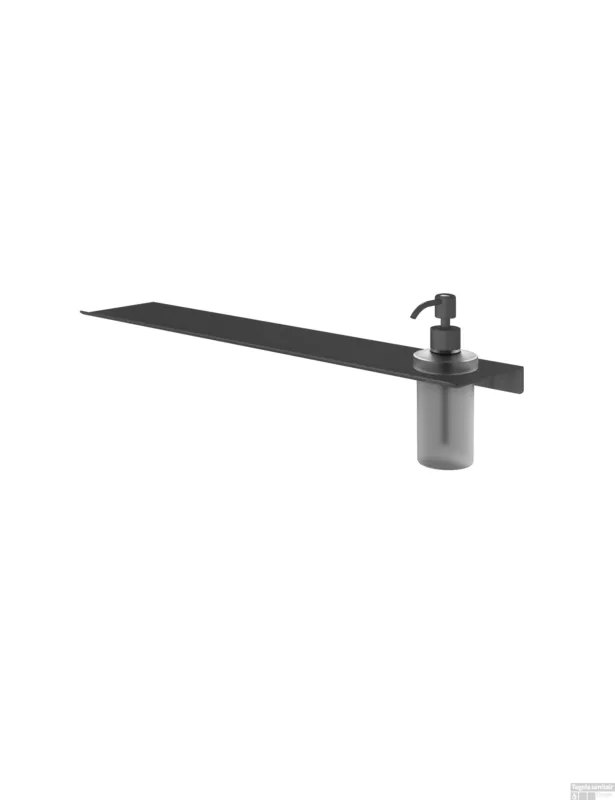 Hotbath &More Zeepdispenser glass voor Planchet serie Geborsteld zwart PVD Dagaanbieding