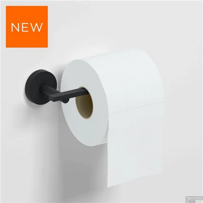 Toiletrolhouder Clou Flat Zonder Klep 16.5cm Poedercoating Mat Zwart Rechtstreeks Van De Fabrikant