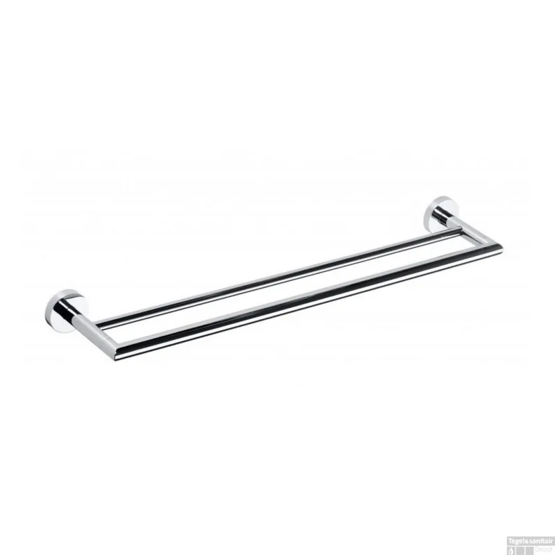 Populair Dubbele Handdoekhouder Sapho X-Round Hangend 65.5x5.5 cm Chroom