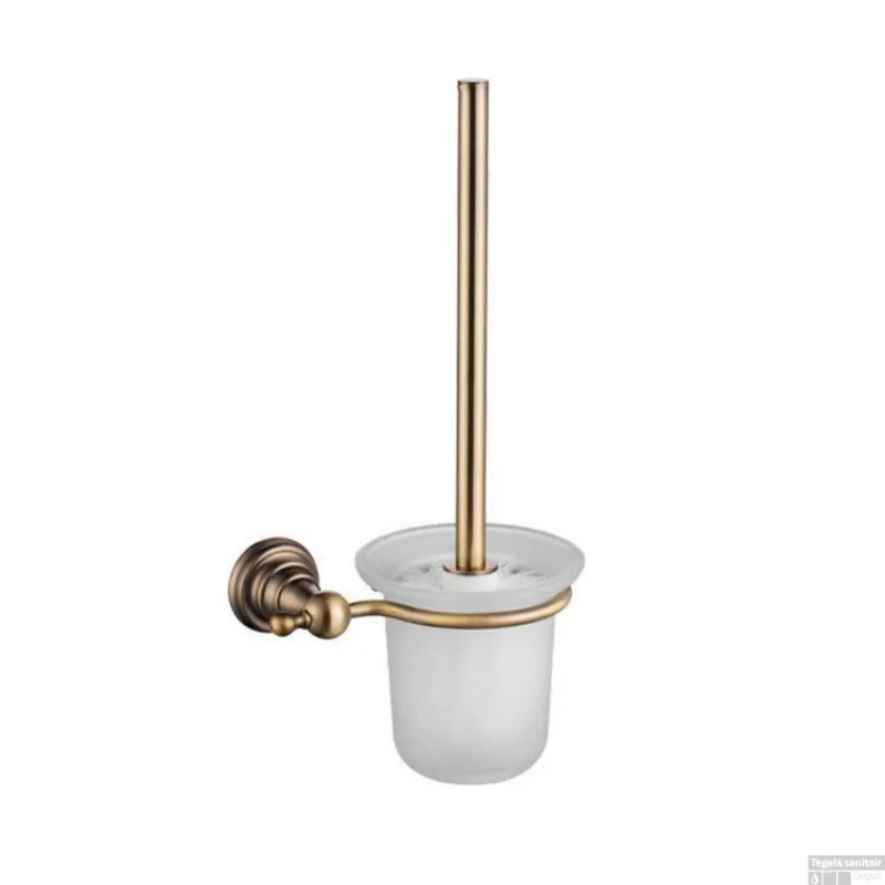 Toiletborstelhouder Sapho Diamond Hangend 17.2x35.1 cm Brons / Melkglas Direct Verzonden