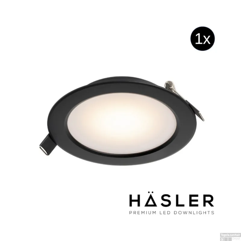 Alleen Vandaag Inbouwspot Häsler Zamorra Incl. Fase Aansnijding Dimbaar 13.7 cm 8 Watt Warm Wit Zwart Set 1x