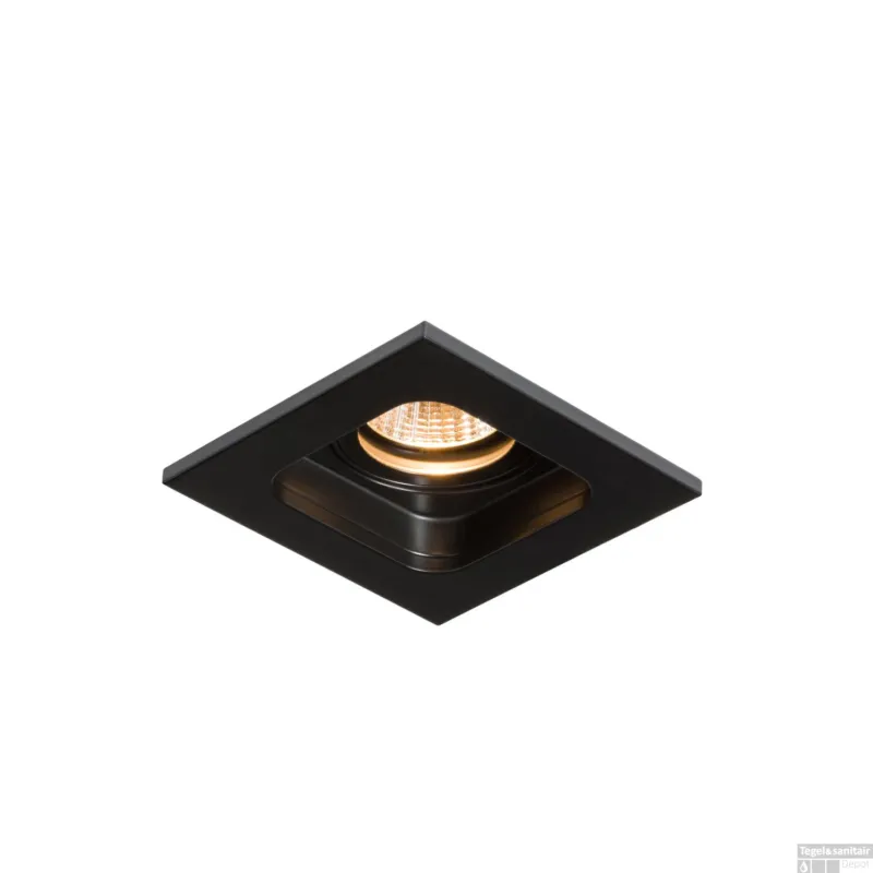 Actieprijs Inbouwspot BWS Kiana 1 LED 10x10x9cm 575L 7W Vierkant Zwart